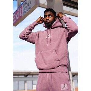 Jordan Flight Fleece Men's Washed Hoodie Purple